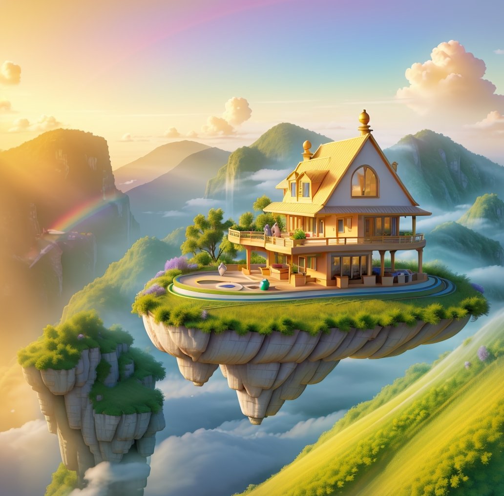 Beautiful land high above the clouds.
