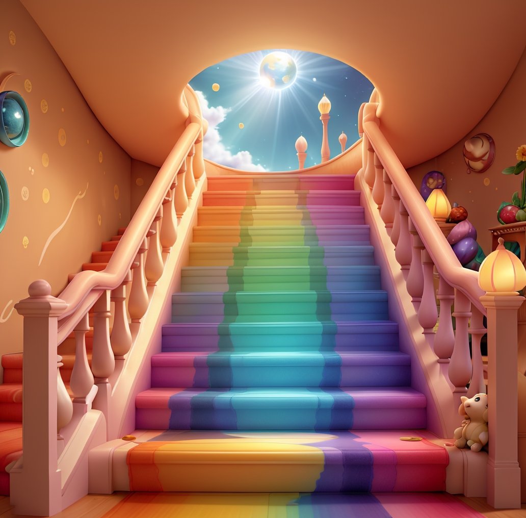 A magical rainbow world.